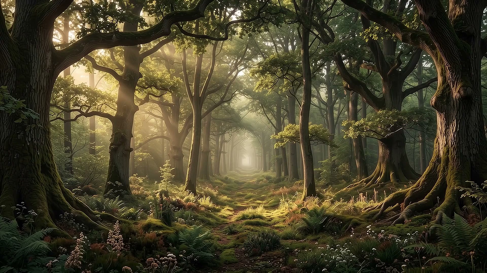 Fundo floresta mística com coruja